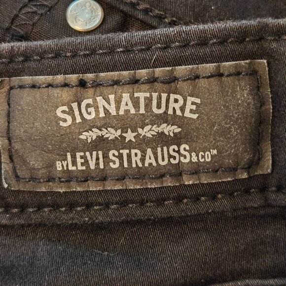 Levis Signature Levi Strauss High-Rise Ankle Skinny Jeans Black Womens Size 14 - Picture 7 of 8